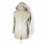 Juicy Couture Y2K Hooded Quilted Jacket Khaki Tan Button Front Drawstring Size S Photo 1