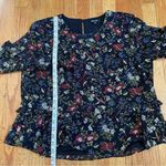 Madewell Black Floral Balloon Sleeve Blouse Size Large Photo 4