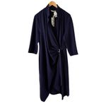 Agnes Orinda Wrap Dress Tie Front 3/4 Sleeve Career Casual BRT Blue 2X Size XXL Photo 4