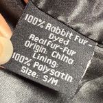 Saks 5th Avenue Saks Fifth Avenue genuine Rabbit Fur Vest Sleeveless Black Size S/M‎ NWOT Photo 5