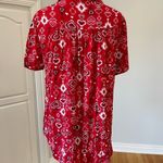 Torrid  size 1 heart theme button up blouse office holiday work casual red heart Photo 10