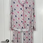 U.S. Polo Assn. Medium Gray, Pink, Blue Long Sleeve Pajama Set with Pockets Photo 1