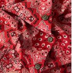 LIFE Bandana Babydoll Womens Top Sz M Red Festival Paisley Retro Americana Size M Photo 10