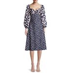 New! Sachin & Babi Melody Floral Crepe Midi Dress Sz‎ 10 $425 Blue Photo 4