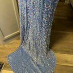 Elegant Blue Sequin Evening Gown Photo 4