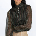 Johnny Was Johnny‎ Was Forever Young Sexy Sheer Metallic Blouse size 2X Photo 0