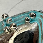 Blue and silver tone triangle post earrings Photo 7