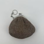 Old Navy Y2k Brown Beige Chevron Zig Zag Coin Pouch Keychain Travel Photo 2