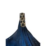 Cachet Blue Glitter Jeweled One Shoulder Dress Photo 9