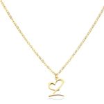 Letter L Cursive Heart Initial Necklace Gold Photo 0