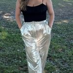 Metallic Gold Pants Size M Photo 2