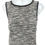 Ann Taylor LOFT Gray Tweed Sleeveless Fringe Back Zip Mini Shift Dress Size S Photo 5