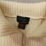 Chego Vintage Cream Floral Embroidered Angora Wool Blend Collared Sweater Medium Photo 1