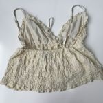 Princess Polly  Cami Top Textured Ruffle Trim Tie‎ Front Sleeveless Ivory US 6 Photo 3