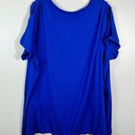 Roaman’s Women’s Plus Size Royal Blue Twist Cutout Short Sleeve Top 22/24 1X Photo 3