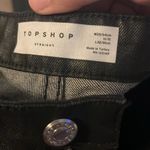 Topshop NWT  Black Coated Straight Leg Raw Hem Jeans W25 Moto Y2K 90’s Photo 11