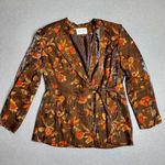 Le Suit  Petite Brown Leaf Print 2-Piece Set Photo 1