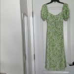 Faithfull the Brand  Juniper Midi Dress Freja Floral Print Green White Sz 4 Photo 1