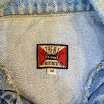 Vintage Authentic Real Ellemenno Denim Jacket Button Pockets Light Wash Medium Blue Photo 4