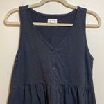 Pact  Relaxed Slub Knit Organic Cotton Henley Tank Midi Dress Black Size Small Photo 5