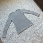 J. McLaughlin Crochet Open Knit Weave Sweater S Gray Metallic Mesh Beachy Mermaid Photo 11