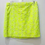 J.Crew Neon Bright Yellow Floral Embroidered Lined Short Mini Skirt size… Photo 42