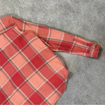 L.L. Bean Women’s Heavy Flannel Shacket Plaid Button Front Shirt Longsleeve L Orange Size L Photo 8