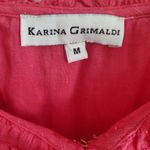 Karina Grimaldi  Pink Ruffle Tassel Top and Key Hole Blouse Size Medium Preppy Photo 5