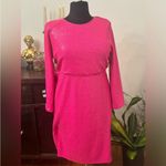Torrid  At The Knee Sequin Strong Shoulder Hot Pink Dress Front Side Slit 20 Photo 3