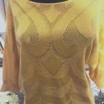 Vintage 80s 90s Yellow Knit Blouse Dolman Sleeves Large Photo 7