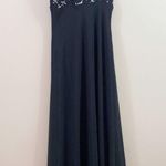 Bari Jay Embroidered Crisscross Straps Black/White Evening Floor Length Dress Black Size 10 Photo 5