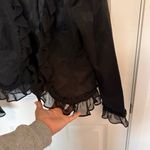 Focus 2000 Black Blazer with Ruffled Trim Size 10 Photo 4