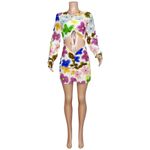 With Jean WITH JÉAN Hermana Mini Dress, Viola Tricolor, Small Photo 8