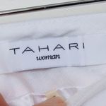 Tahari  Womens Embroidered Linen Skirt Size 16 White Tie Belt‎ Pockets Bohemian Photo 3