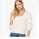 Madewell NWT Melwood Square-Neck Sweater in Coziest Yarn Cream Wool Photo 3