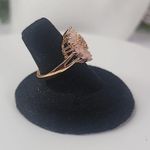 Pink Zirconia Heart Shaped Ring Gold Plated Adjustable New Photo 1