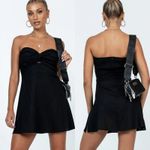 Princess Polly  Mini Dress Womens 10 LBD Baddie Grunge Black Cotton Linen Blend Photo 9