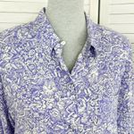 Premiere Vintage Floral Oversized Shirt Button Up Purple White Size 8 Boyfriend Photo 5