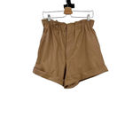 Abercrombie & Fitch  Shorts Faux‎ Vegan Leather High Waist Camel Tan Size Large Photo 6