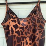 Giraffe print slip dress woman’s size small Black Photo 6