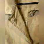 Per Se Brown Gold Cropped Y2K Trench Jacket Sheen Snap Button Size 6 Photo 6