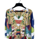 Atelier 5 By Godze Yilmaz Bold Geometric 3/4 Sleeve Kafton Dress L Art Deco Size L Photo 2