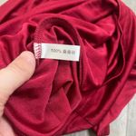 Cowl Neck Cap Sleeve Satin Blouse Red Size Small Photo 3
