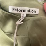 Reformation  Kailyn Silk Dress Midi Artichoke Green XL Photo 3