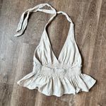 Ocean Drive Beige Beachy vibes summer inspo casual beach easy Halter Top Photo 1