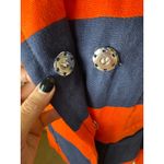 Sonia Rykiel Jacket Women Small Orange Blue Stripe Linen Double Breasted Blazer Photo 7