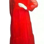 Gorgeous sexy v neck wedding gown long puffy sleeve. Red Size 12 Photo 1