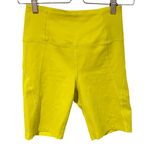 Girlfriend Collective Girlfriend‎ Collective Size Small High Rise Bike Shorts Neon Yellow Running Photo 1