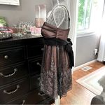 Trixxi Black & Mauve Mesh Overlay Party Dress with Bow Tie Back Size 5 LBD (EUC) Photo 5