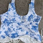 For Love & Lemons Blue Floral Corset size S Photo 5